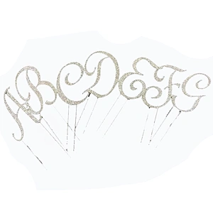 Wholesale Monogram Wedding Silver Rhinestone Letter Cake Topper,Funny Wedding Cake Toppers,Chinese Wedding Cake Topper
