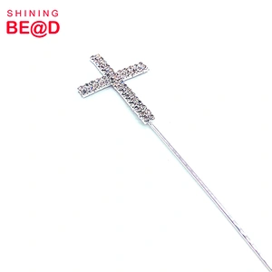 Wholesale Silver Festival Supplies Rhinestone Cake Topper-Cross Cake Topper,Wedding Cake Toppers,Funny Wedding Cake Toppers