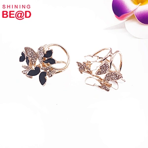 Fashion All-match Rhinestone Butterfly Three-ring Scarf Buckle,Scarf Ring Buckle,Scarf Buckle