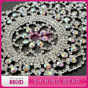 wedding sash rhinestone applique, rhinestone applique trim, bead applique
