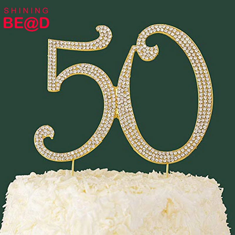 Rhinestone 50 Cake Topper for 50th Birthday /Anniversary Party decoration