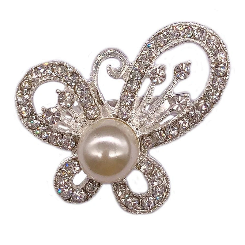 Fashion Jewelry Butterfly Shaped Pearl Rhinestone Brooch Pin,Hijab Accessories Pins,Scarf Pins