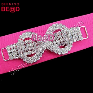 Hot sale silver glitter rhinestone headband with rhinestone connecter