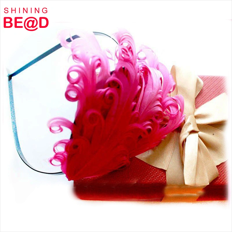 High quality fashion red baby curly feather headband