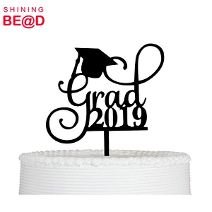 Black Acrylic Cake Topper For Grad Party Decorations