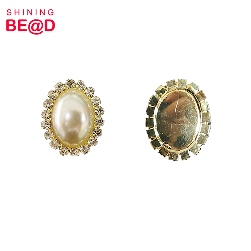 Wholesale Oval Flat Back Pearl Rhinestone Brooch,Brooches Women Pearl Rhinestone,Channel Brooch Rhinestone