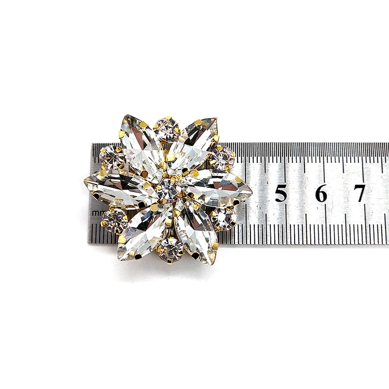 Wholesale Flower Shaped Crystal Rhinestone Shoe Buckle,Shoes Accessories For Women Shoe,Accessories For Shoes