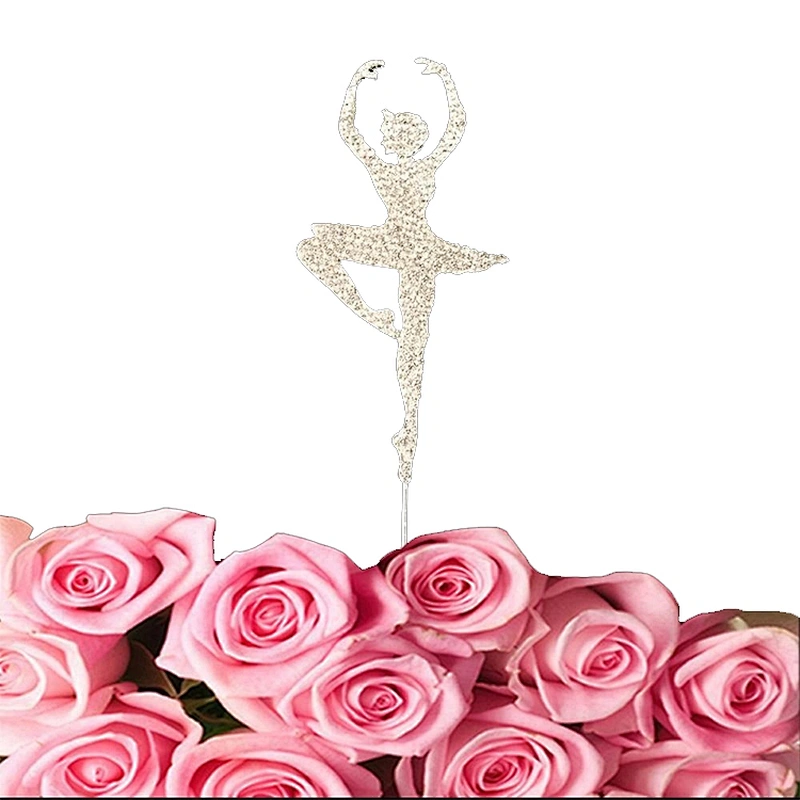 Sparkling Crystal Rhinestone Ballerina Cake Topper For Party Decoration
