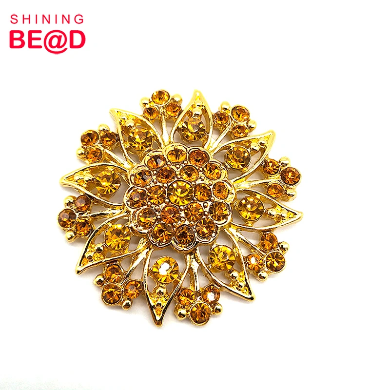 2020 New Flower Shape No Pin Rhinestone Brooch,Brooches Women Pins,Rhinestone Initial Brooches