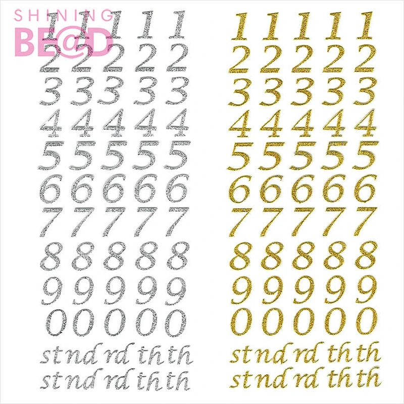 Alphabet Glitter Sticker Self-adhesive Letter Number Stickers  DIY  Car Scrapbook Craft Accessories Decor