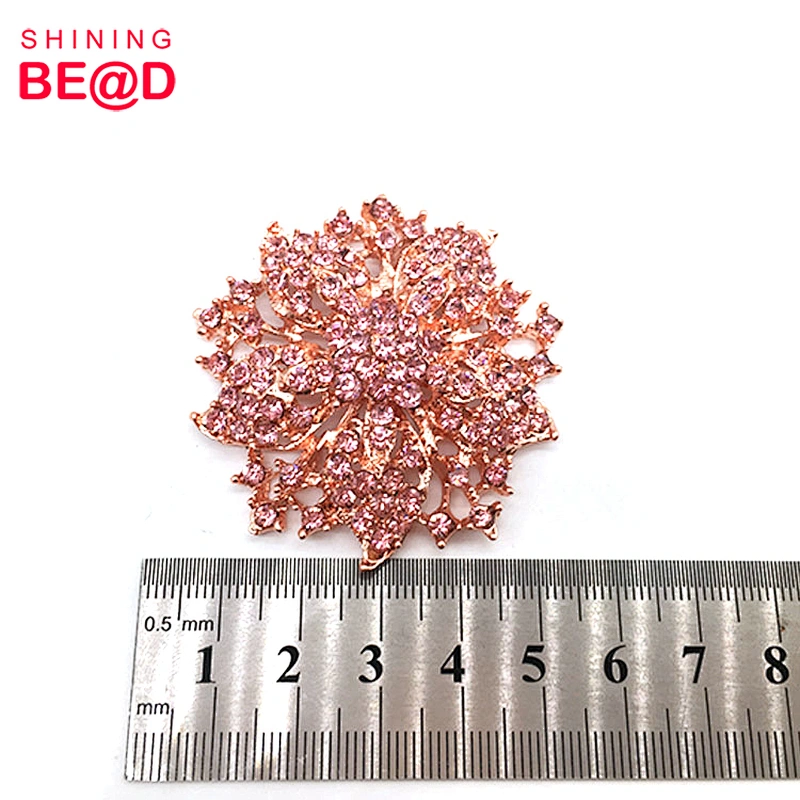 Wholesale 4.5cm Flower Shaped Rhinestone Brooch,Rhinestone Initial Brooches,Bulk Rhinestone Brooches