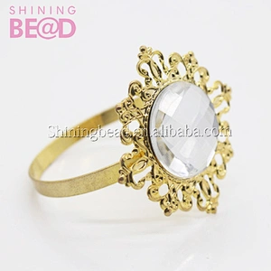 2020 Gold rhinestone napkin ring for wedding table decoration