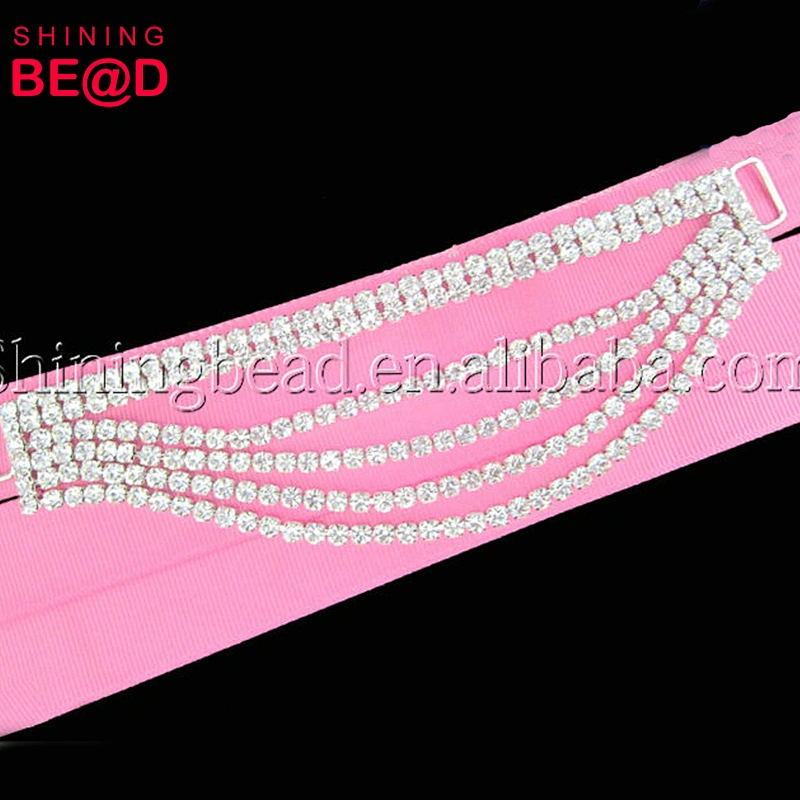 Hot Sale 17cm Charm Metal Chain Buttons Crystal Rhinestone Bikini Swimwear Connectors
