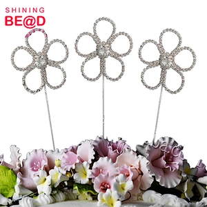 Wholesale Flower Shaped Rhinestone Cake Topper,Rhinestone Number Cake Topper,Snowflake Rhinestone Cake Topper