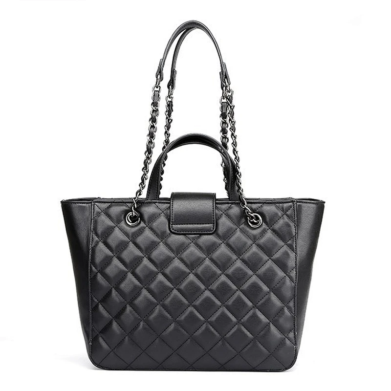 6991-TAX FREE Wholesale top brand bolsos designer faux leather quilted handbag foldable tote bag