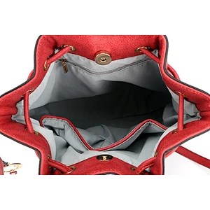6560 Ladies stripe stitching basket bag drawstring
