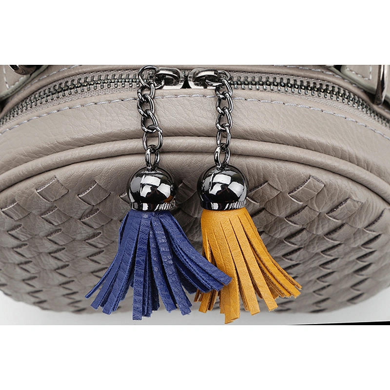 8534 Paparazzi 2018 mini double tassel zip pullers PU leather braided women crossbody bags
