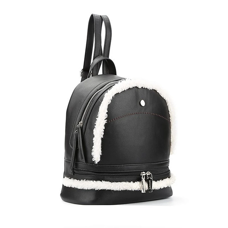 6563 - 2017 Paparazzi Latest Autumn Winter ladies black backpack trend school bagpack fashion unique style