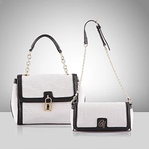 4048 2018 Hot Sale Fashion Laser Chain Handle Tote Bag High Quality Lady Perforated Handbag from Guangzhou