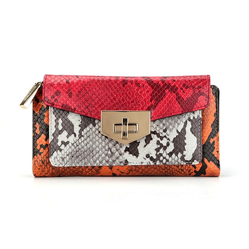 6541-2019 spring & summer style new designs multi-color snake clutch wallets Guangzhou manufacturer