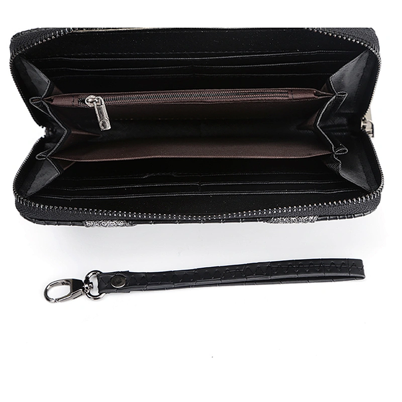 #7051 Tax Free Myanmar made carteras new fashion design custom minimalist ladies purse crocodile PU leather women wallet