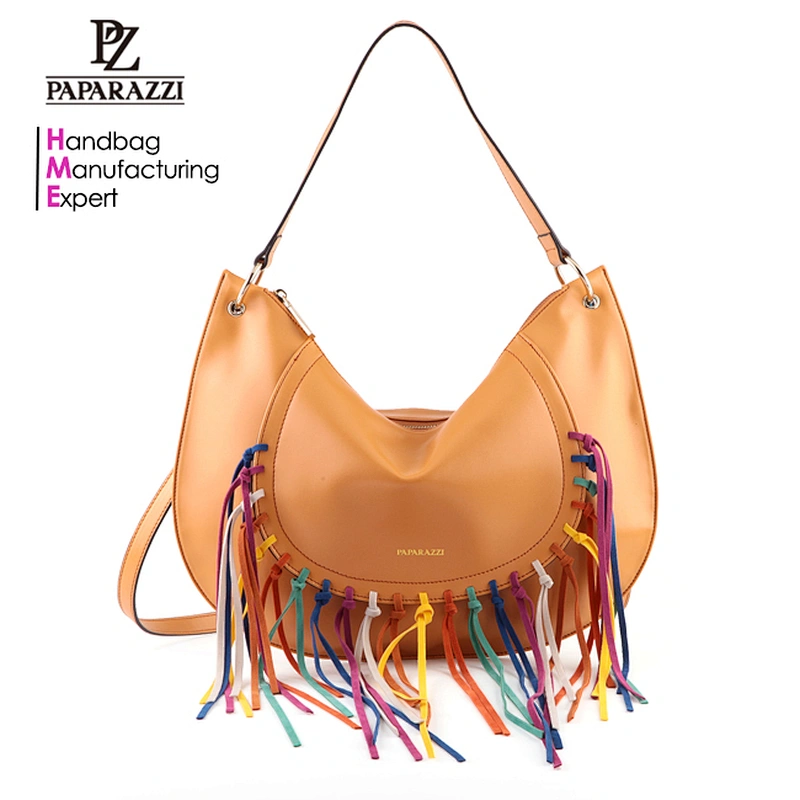 5123- China manufacturer tassel decoration woman hand bag suede leather shoulder hand bag