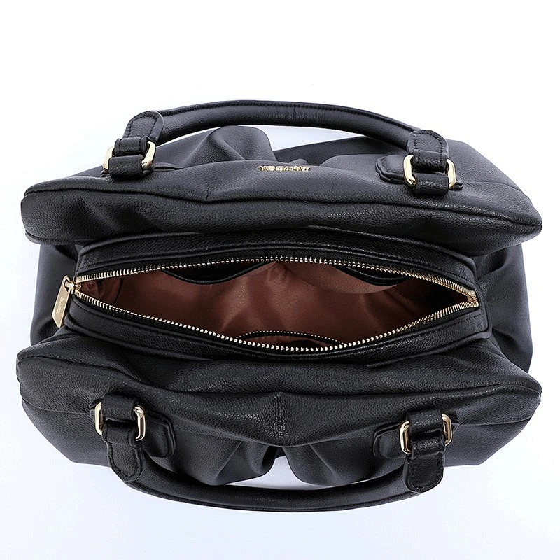 CC1039- Guangzhou SGS Factory Lady Handbag High-Quality Polyurethane Structured Shoulder Bag