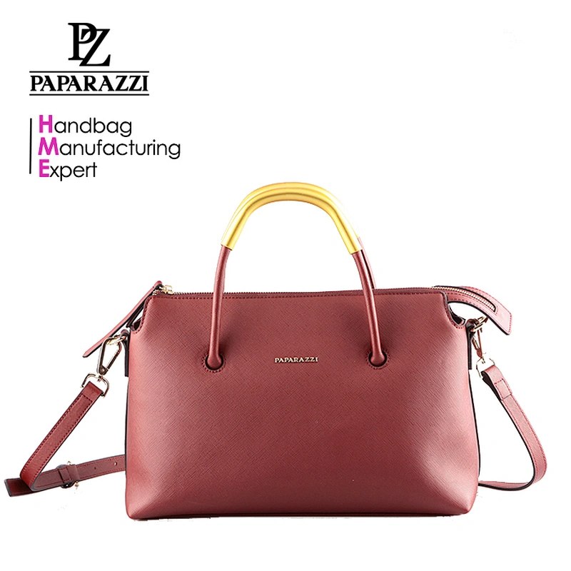 5043- Wholesale factory customize fancy handbag elegant women's shoulder bag in burgundy