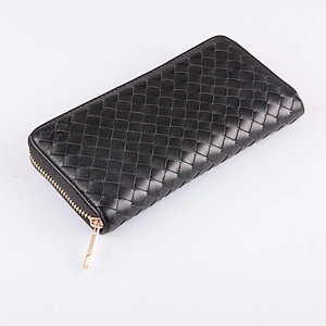 4537 Paparazzi OEM manufacturer fashion custom zipper wallet braided PU lady wallets