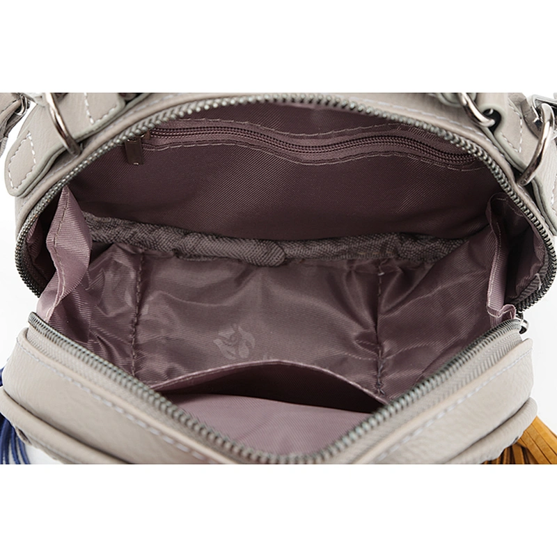 8534 Paparazzi 2018 mini double tassel zip pullers PU leather braided women crossbody bags