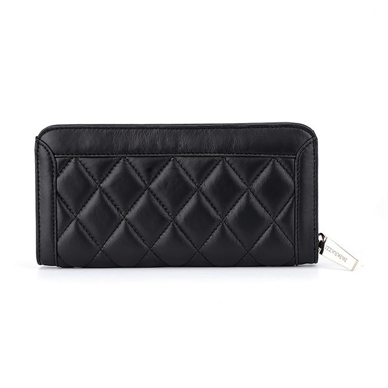 5855-Ladies fashion hot sale color black quilted wallets with rhinestone guangzhou factory