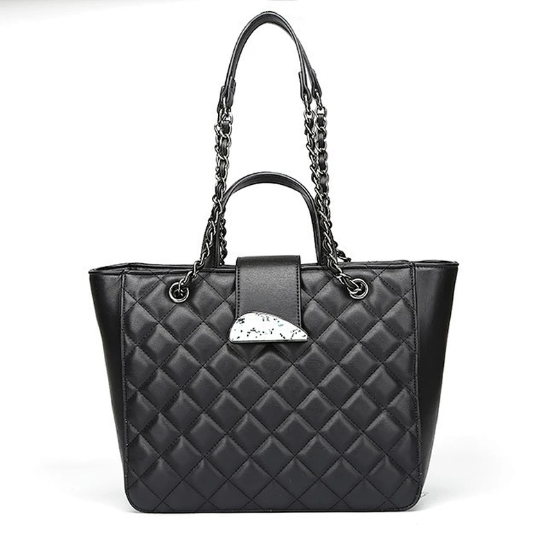 6991-TAX FREE Wholesale top brand bolsos designer faux leather quilted handbag foldable tote bag