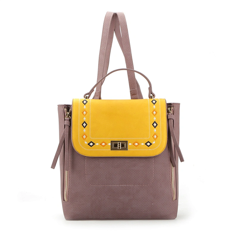 8860- 2019 New design fashion fancy foldable satchel handbag backpack women