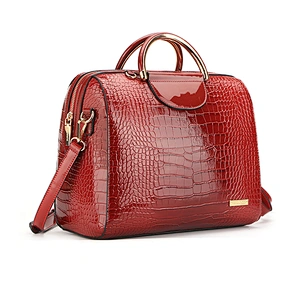 6240-New arrival fashion ladies shiny crocodile PU leather bowling bags