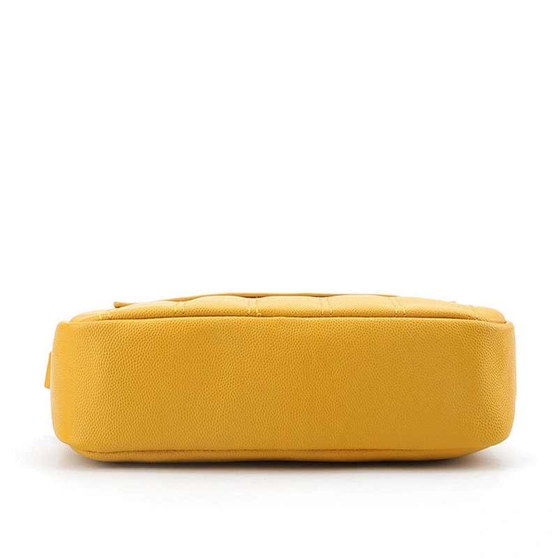 #10369 2020 SS Myanmar made PAPARAZZI brand Italy designer striped stitching yellow color crossbody women shoulder bag