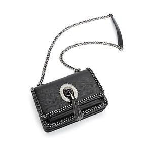 8478-new coming 2018 trendy elegant stylish PU leather long chain purse for women
