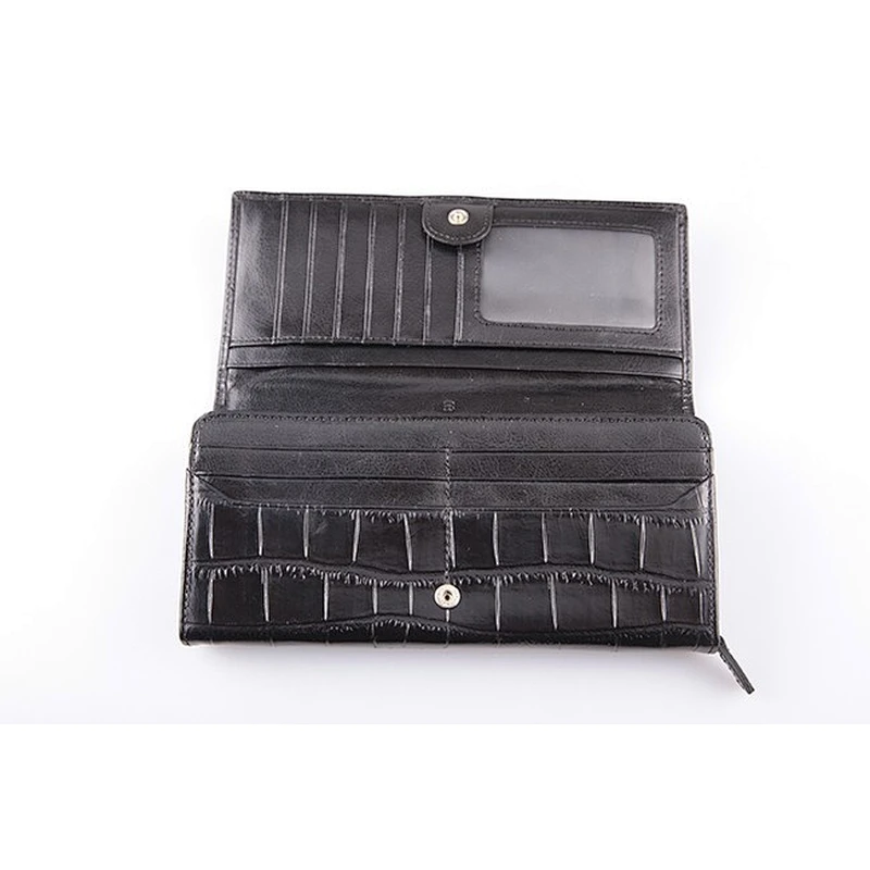 5290 - Classic Trendy Bi-fold Crocodile Brand Card Holder OEM Fashion Wallet In Black For Wholesale