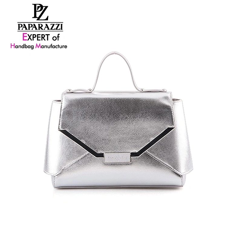 5292-New style best selling design fancy silver metallic saffiano PU women shoulder bags