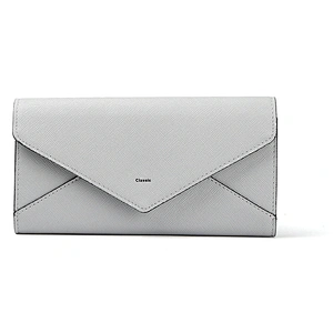 7055-3 folded guangzhou factory grey color saffiano PU leather wallets