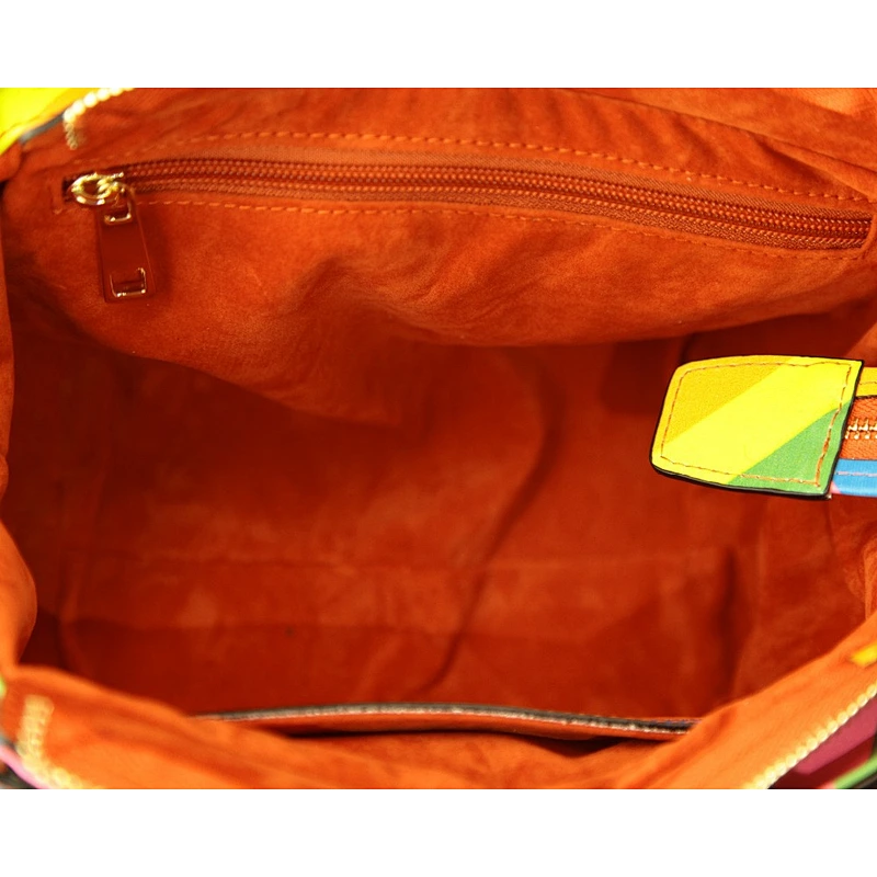 3759 Wholesale China Fashion beautiful rainbow printing high quality ladies PU leather mini satchel bags