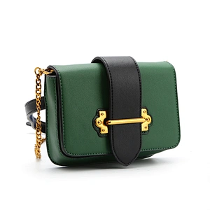 #8463 Free tariff Myanmar made multi function urban lady metal chain strap crossbody bag fashion lady waist bag