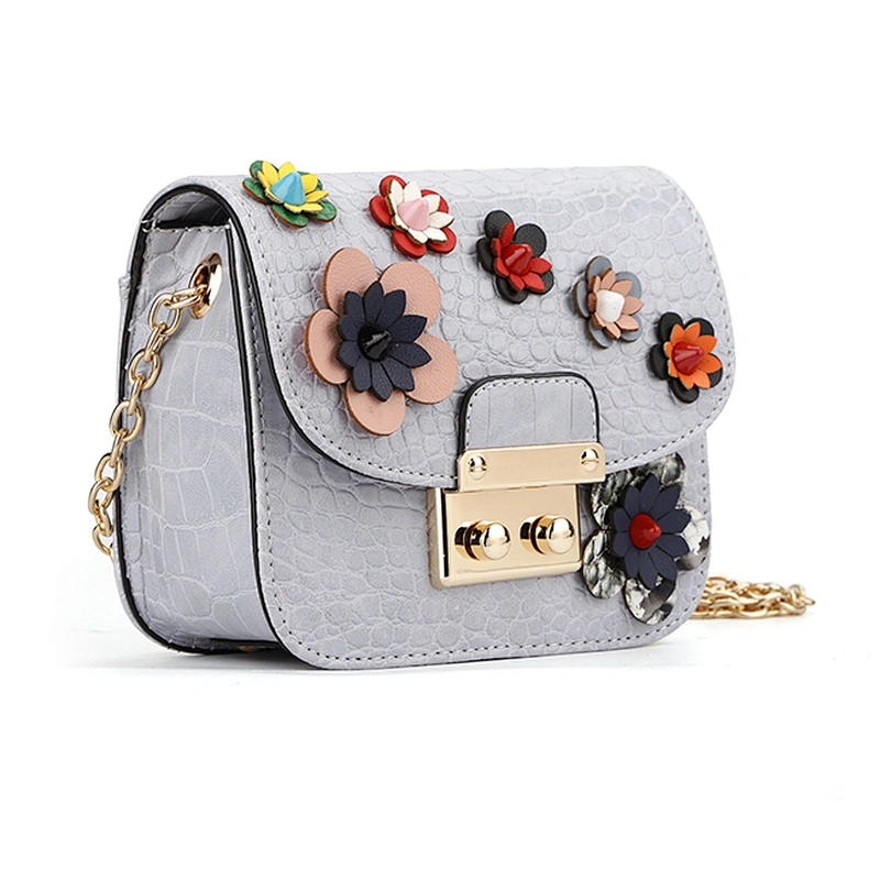 7390- Fashion Flower Decoration Cross Body Bag Elegant Ladies Bag