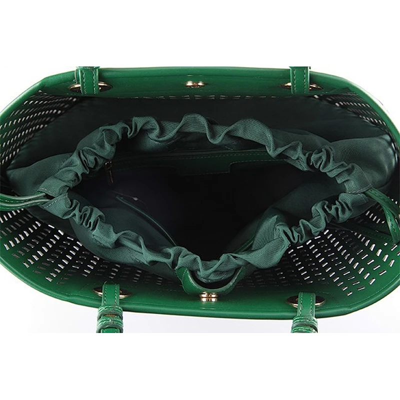 3471 2018 Guangzhou manufacturer Logo customized ladies PU leather handbags with fashionable laser cut pattern