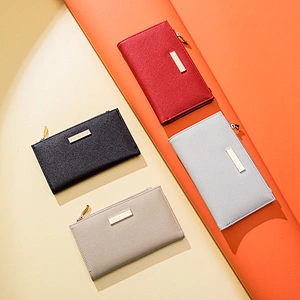 #9117 Myanmar own factory carteras newly fashion custom minimalist smart ladies purse faux leather women wallet with money clip
