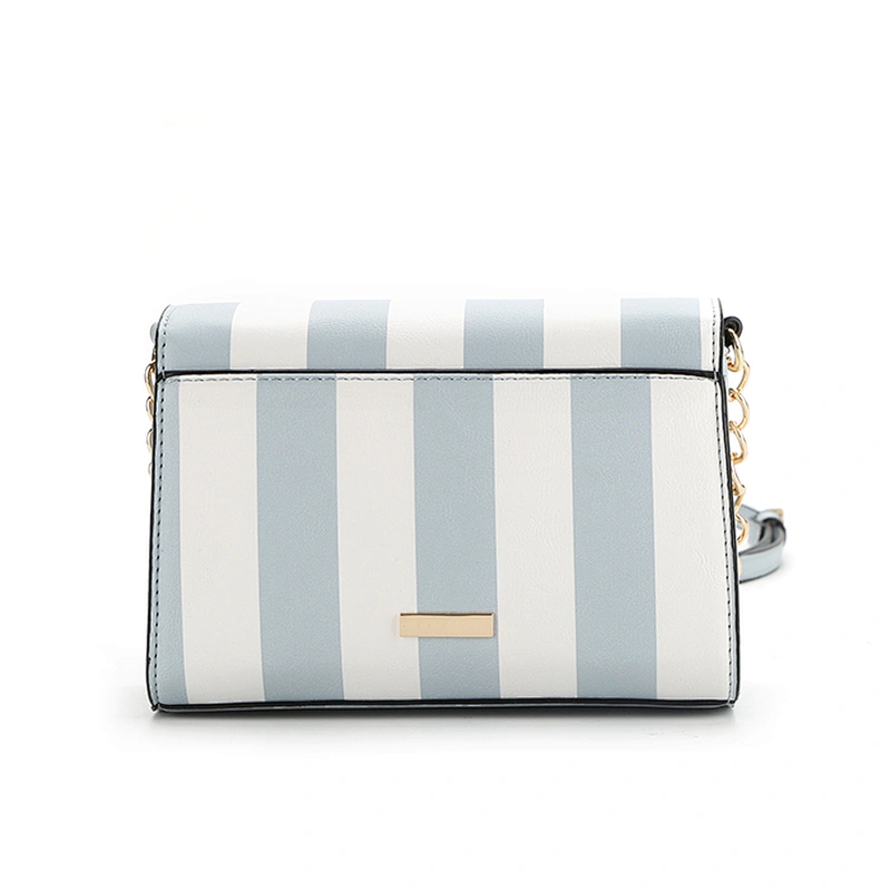#8678 Fancy design PU leather stripe printing embroidery flower foldable hanging brand cross shoulder bag