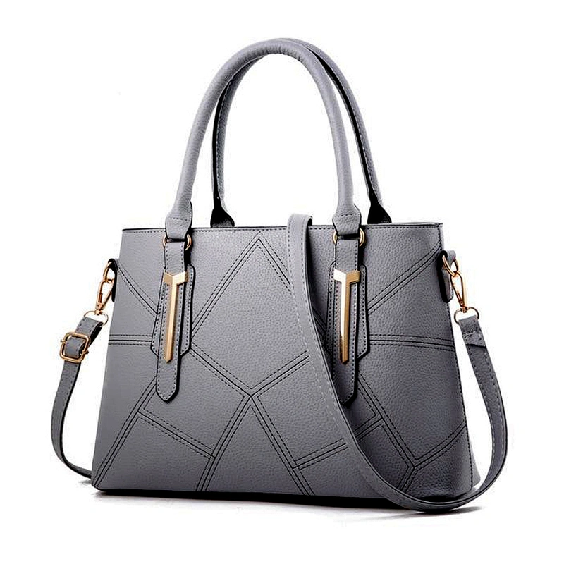 ZB153# Myanmar own 800 workers big factory TAX FREE fashion patchwork design lady bag handbag faux woman pu leather tote bag