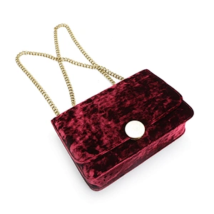 8831 New arrival Guangzhou manufacturer high quality fashion trend wine velvet shoulder bag for 2018