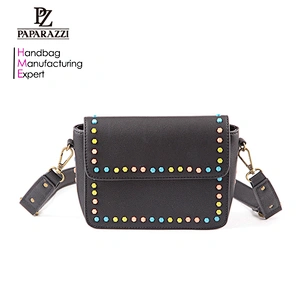 5726 Colorful Studs PU Leather Handbags Manufacture Fashion Messenger Bags At Wholesale Price