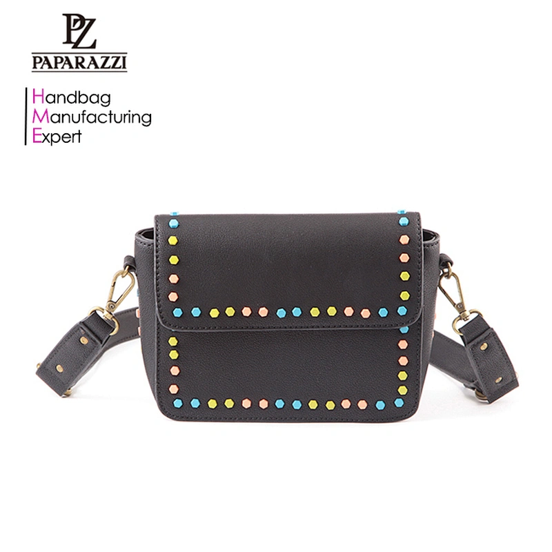 5726 Colorful Studs PU Leather Handbags Manufacture Fashion Messenger Bags At Wholesale Price