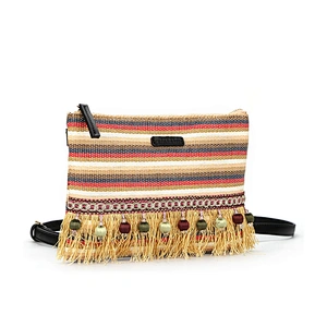 7892 2018 New arrival Latest design Bohemian style braided straw ladies crossbody Ethnic Bag
